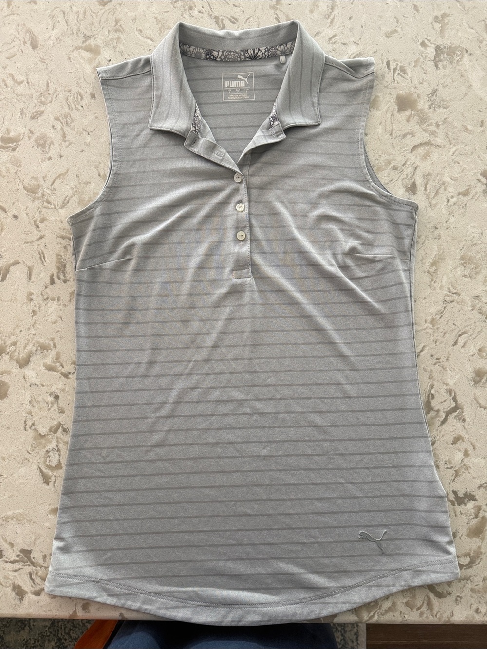 Puma Light Gray Sleeveless Polo Golf Tank Top